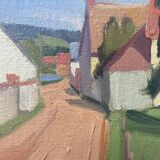 HST painting "Village of Jouy sur Eure" by Léon Gaudeaux (1893 / 1947)