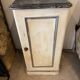 Small buffet early 20th century in beige and gray patinated wood with shelf