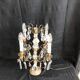 Golden brass girandole - 4 arms of lights - stamps and fleurettes in cut crystal