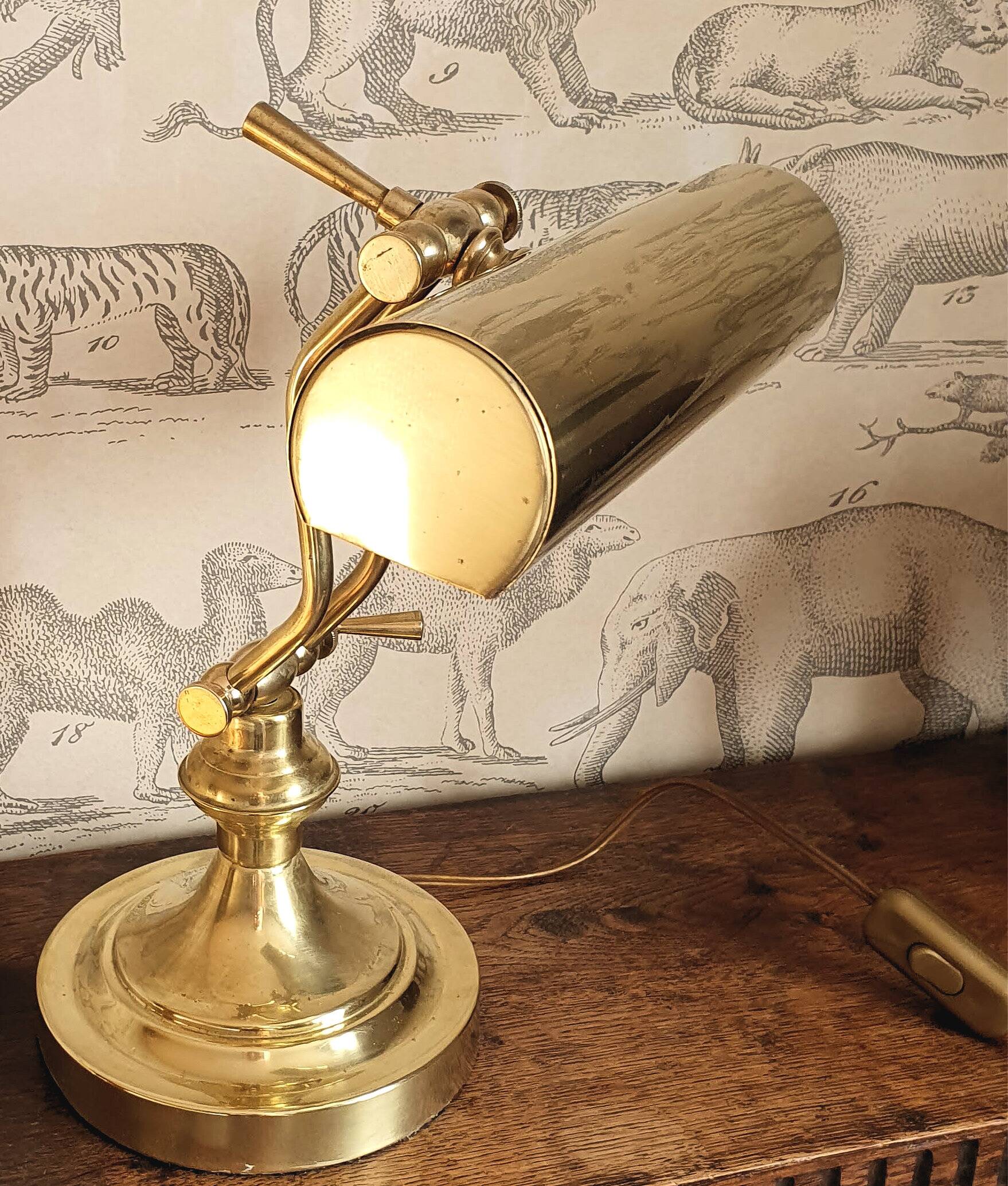 Brass notary or banker lamp