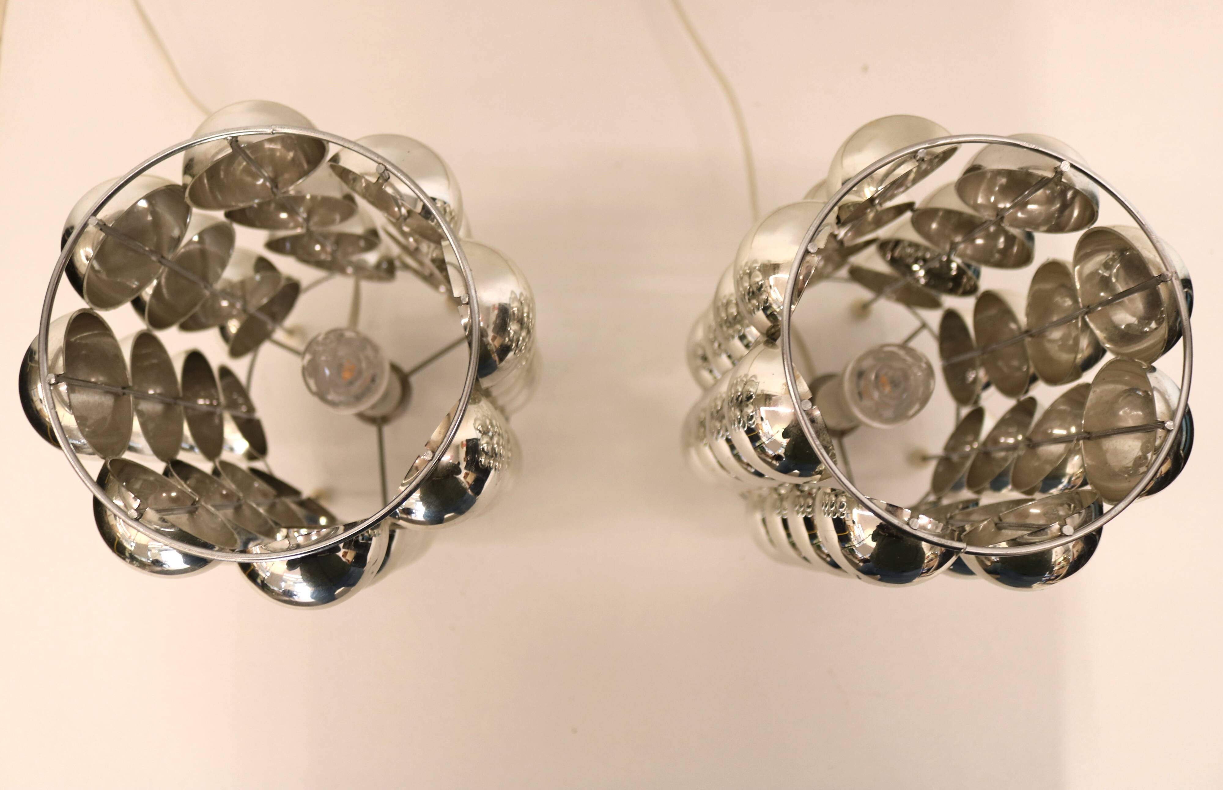 Pair of  Kare design table lamps model 62455 with chromed plastic bubbles