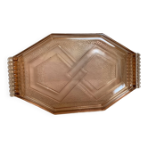 Vintage pink glass platter in Rosaline style A