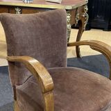 Art Deco bridge armchair in beech