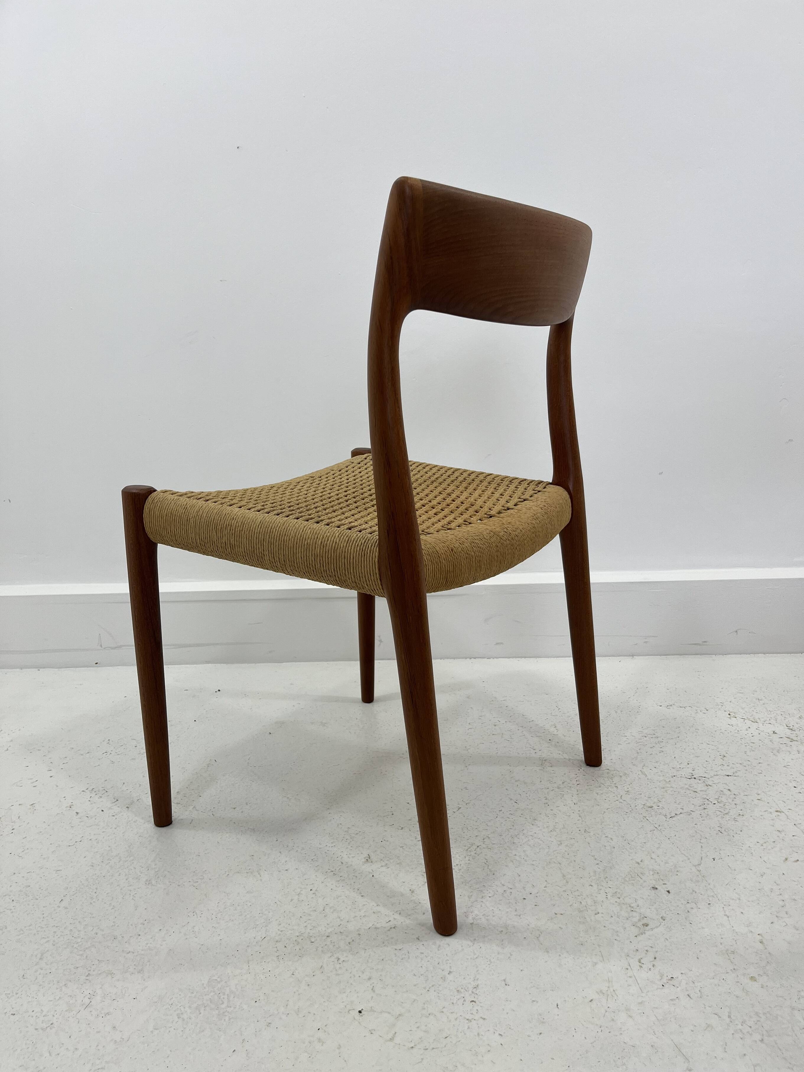 Ensemble de chaises danoises par Niels Møller pour J. L. Møllers, années 1960, ensemble de 4.