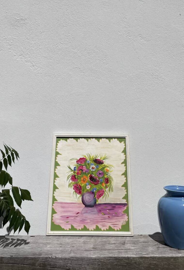 Oil painting on canvas, bouquet of flowers