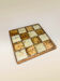 Enamelled Stoneware & Wood Trivet Brutalist Style 70s
