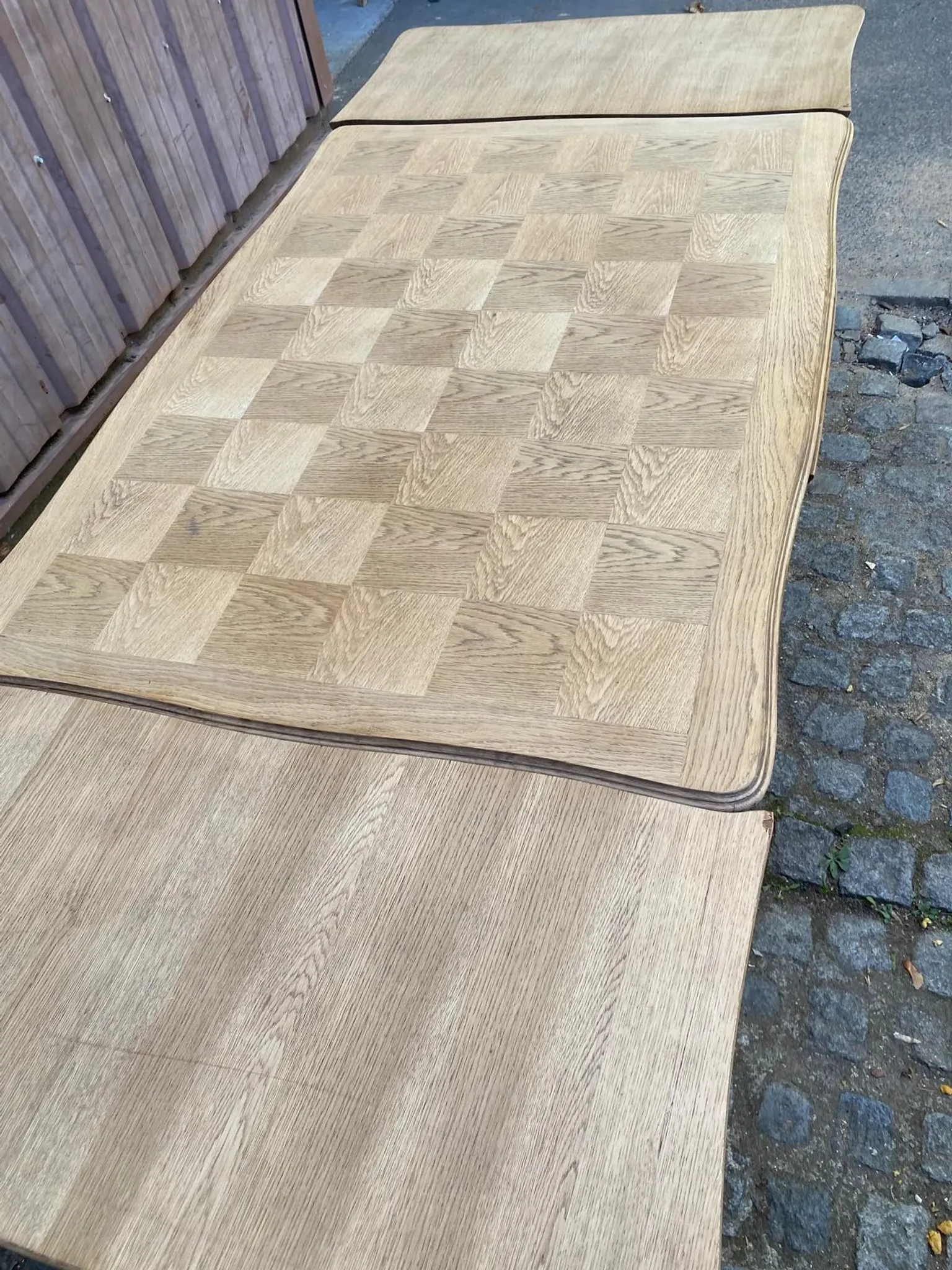 Table à manger Louis XV décapée en chêne massif 1970 215cm