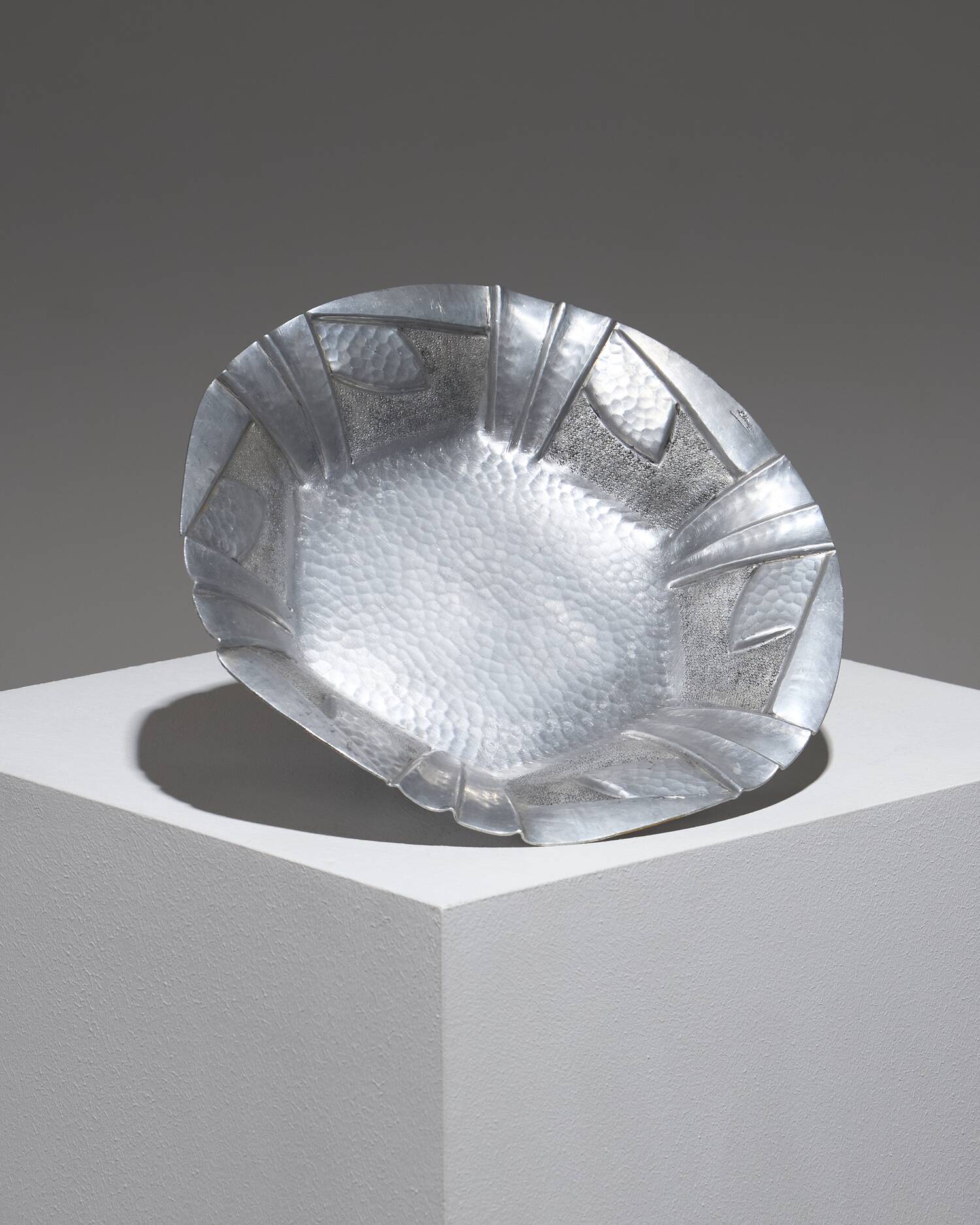 Hammered Pewter Dish, Louis Houzeaux, 1930s