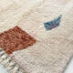 Moroccan Berber carpet Boujaad ecru and pink with colorful patterns 250x160cm