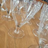 10 antique crystal stemmed glasses