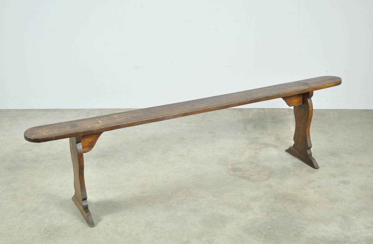 HANDMADE antique wooden French farmhouse bench, 1930s