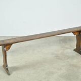 HANDMADE antique wooden French farmhouse bench, 1930s