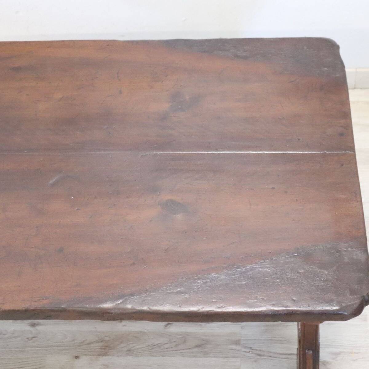 Solid Walnut Coffee Table, Italy, Early 20th Century, Restored
