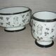 Painted porcelain planter and pot signed P. AGIN