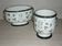 Painted porcelain planter and pot signed P. AGIN