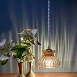 Vintage amber glass lampshade pendant light