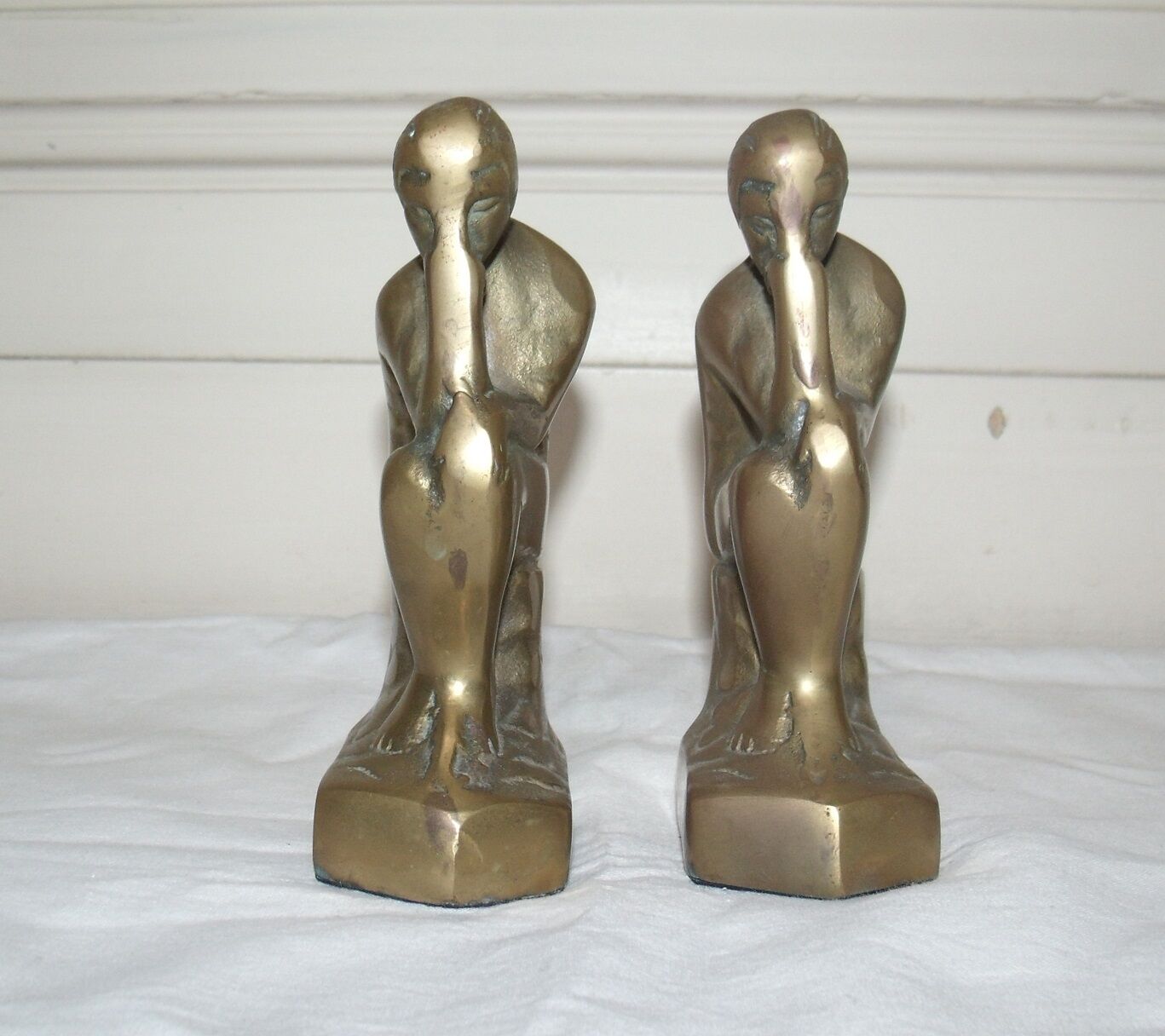 Pair of greenhouses books bronze the thinker by Rodin