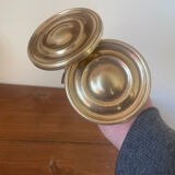 2 golden brass curtain tiebacks