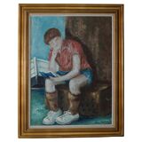 Oil painting by Jørgen Sejersen, Mid-century Modernism, 1960s