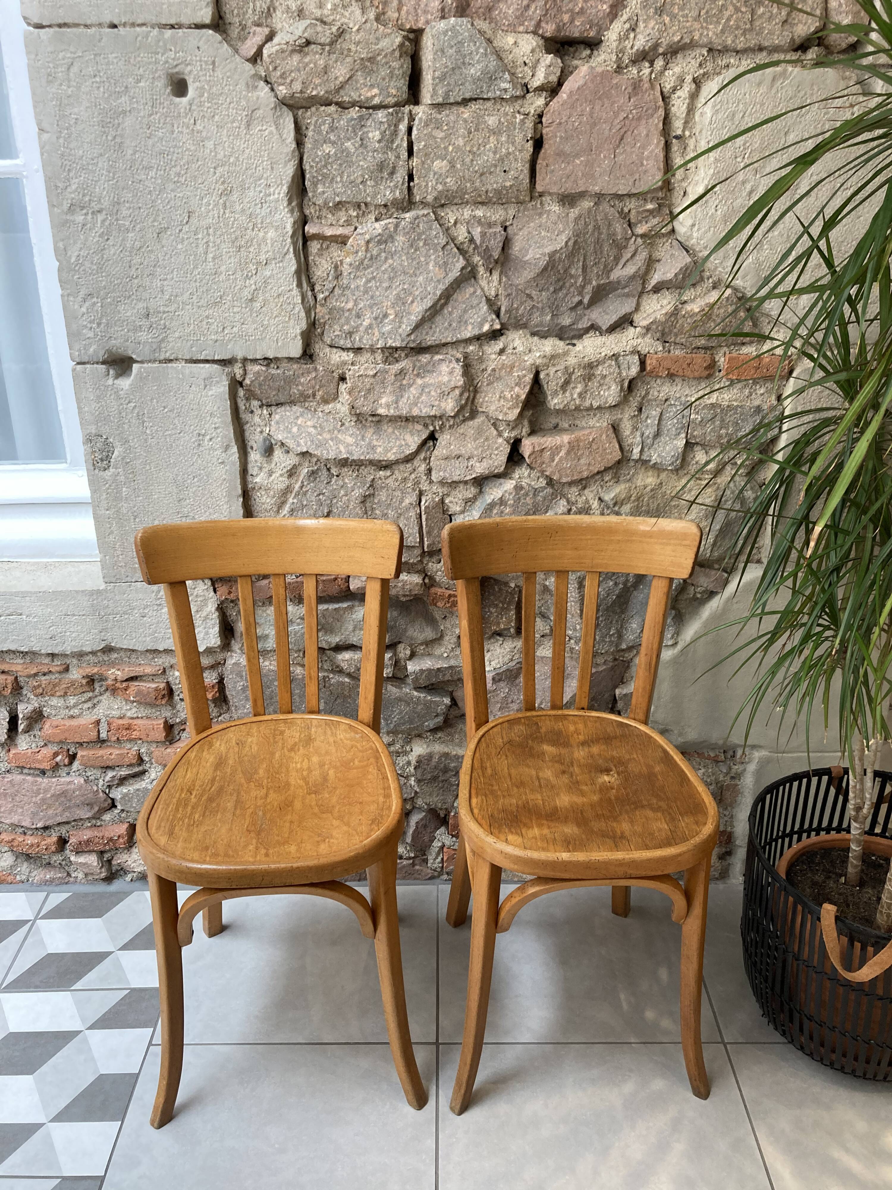 Pair of Baumann bistro chairs
