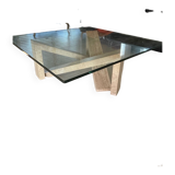 Table basse verre travertin roche bobois