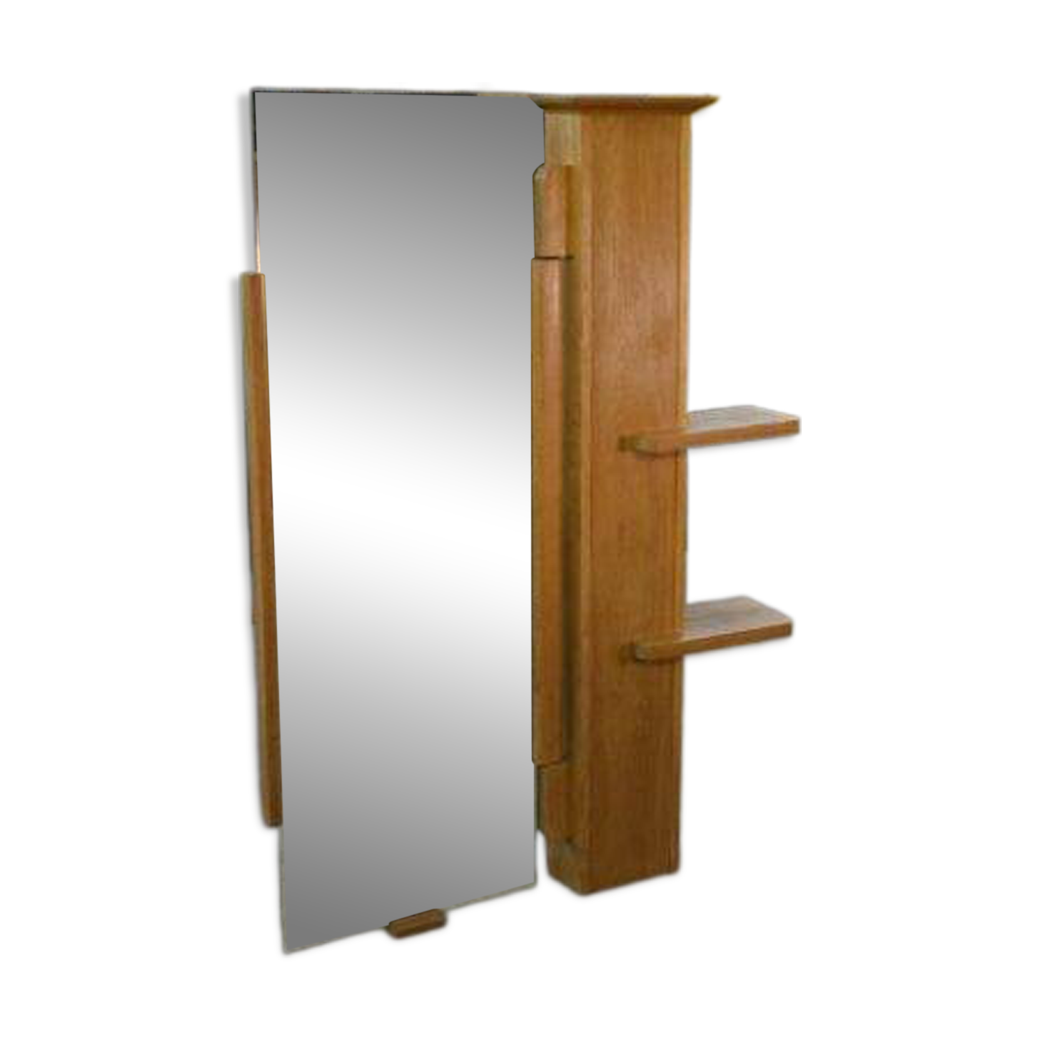 Wall shelf with adjustable mirror by Guillerme et Chambron for Votre Maison 1960's