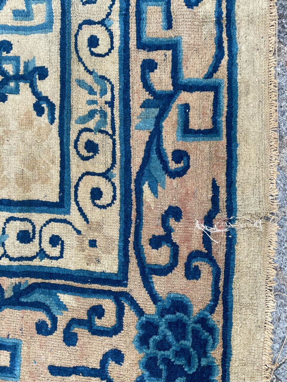 Tapis ancien chinois pékin fait main 194x260 cm