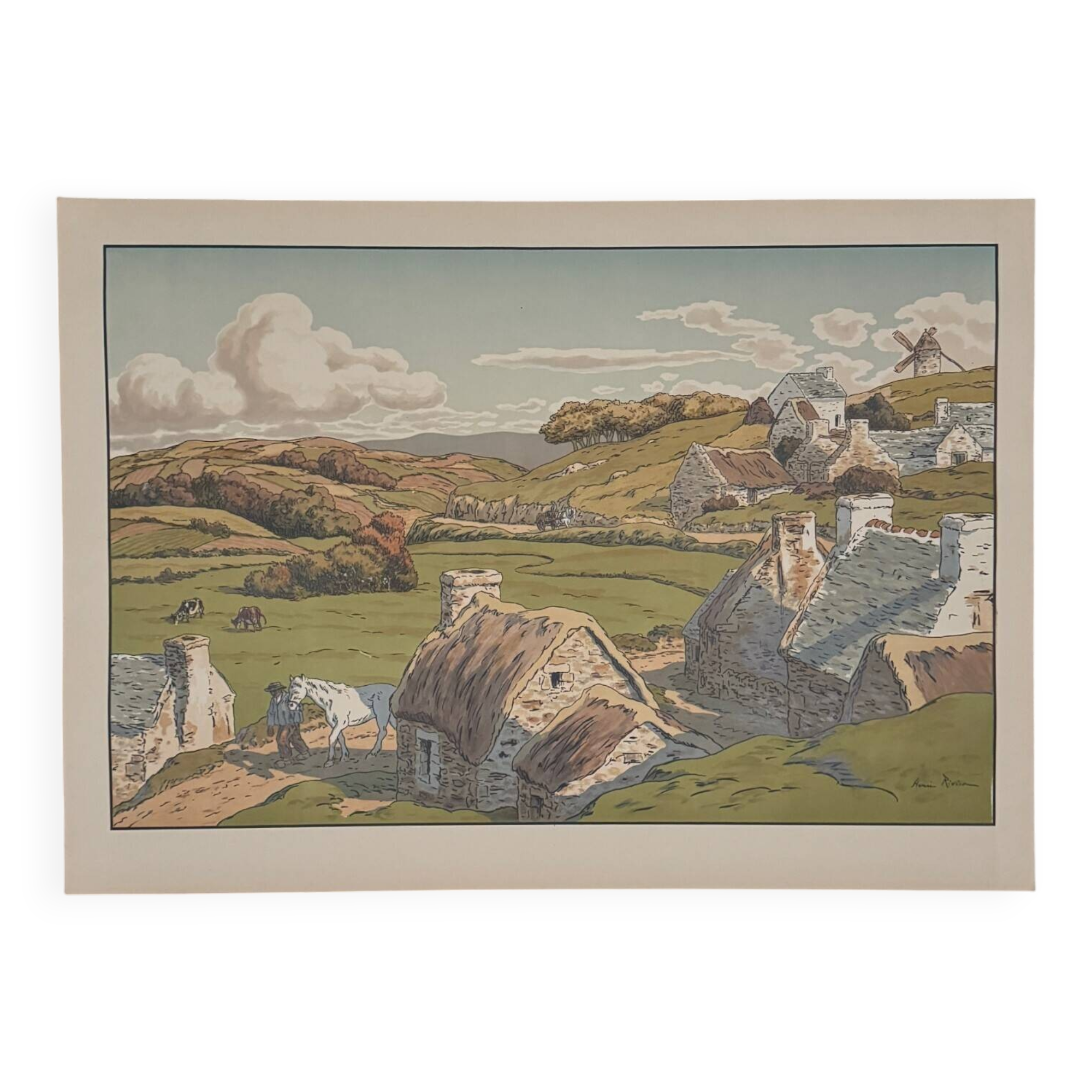 Lithograph by Henri Rivière, Aspects of Nature - The Valley