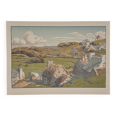 Lithograph by Henri Rivière, Aspects of Nature - The Valley
