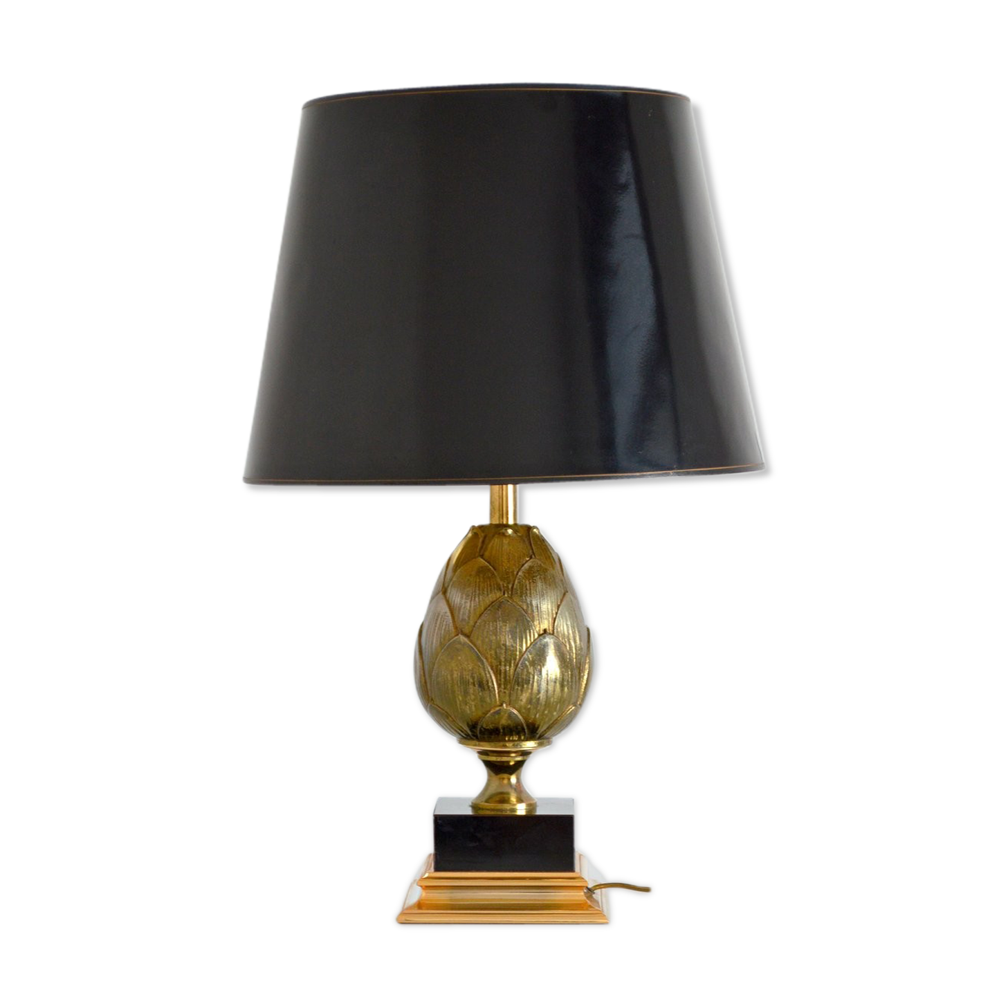 Vintage artichoke gold table lamp 1970