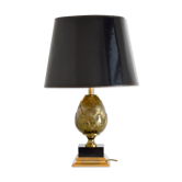 Vintage artichoke gold table lamp 1970