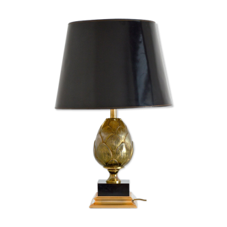 Vintage artichoke gold table lamp 1970