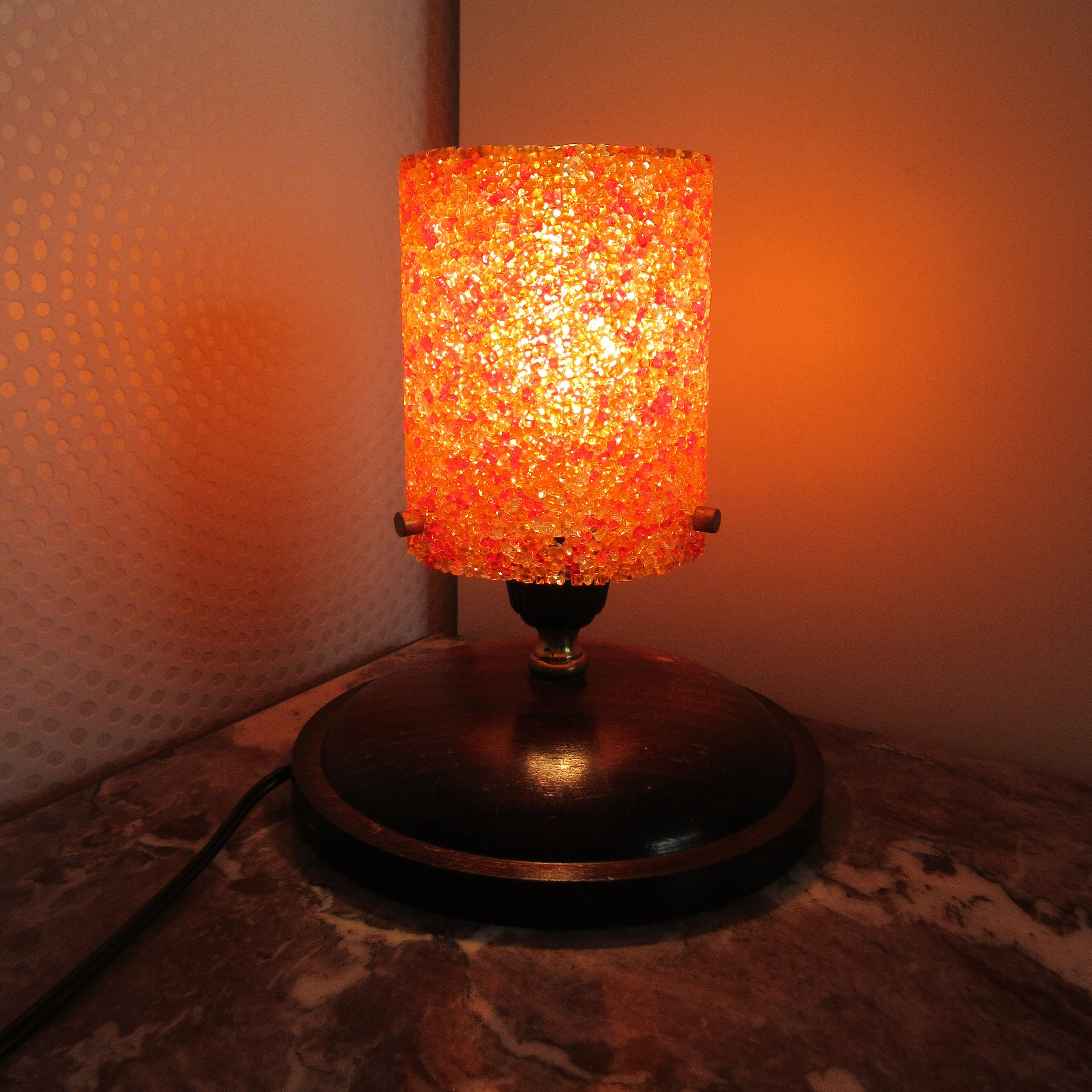 Vintage lampshade granite orange