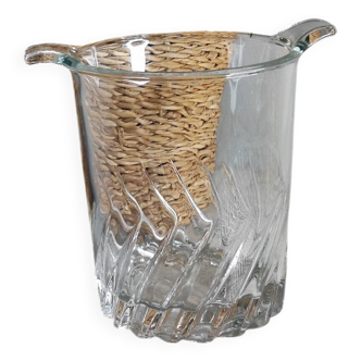 Molded glass ice bucket