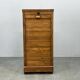 Art Deco Beech Tambour Office Cabinet, Czechoslovakia 1940s