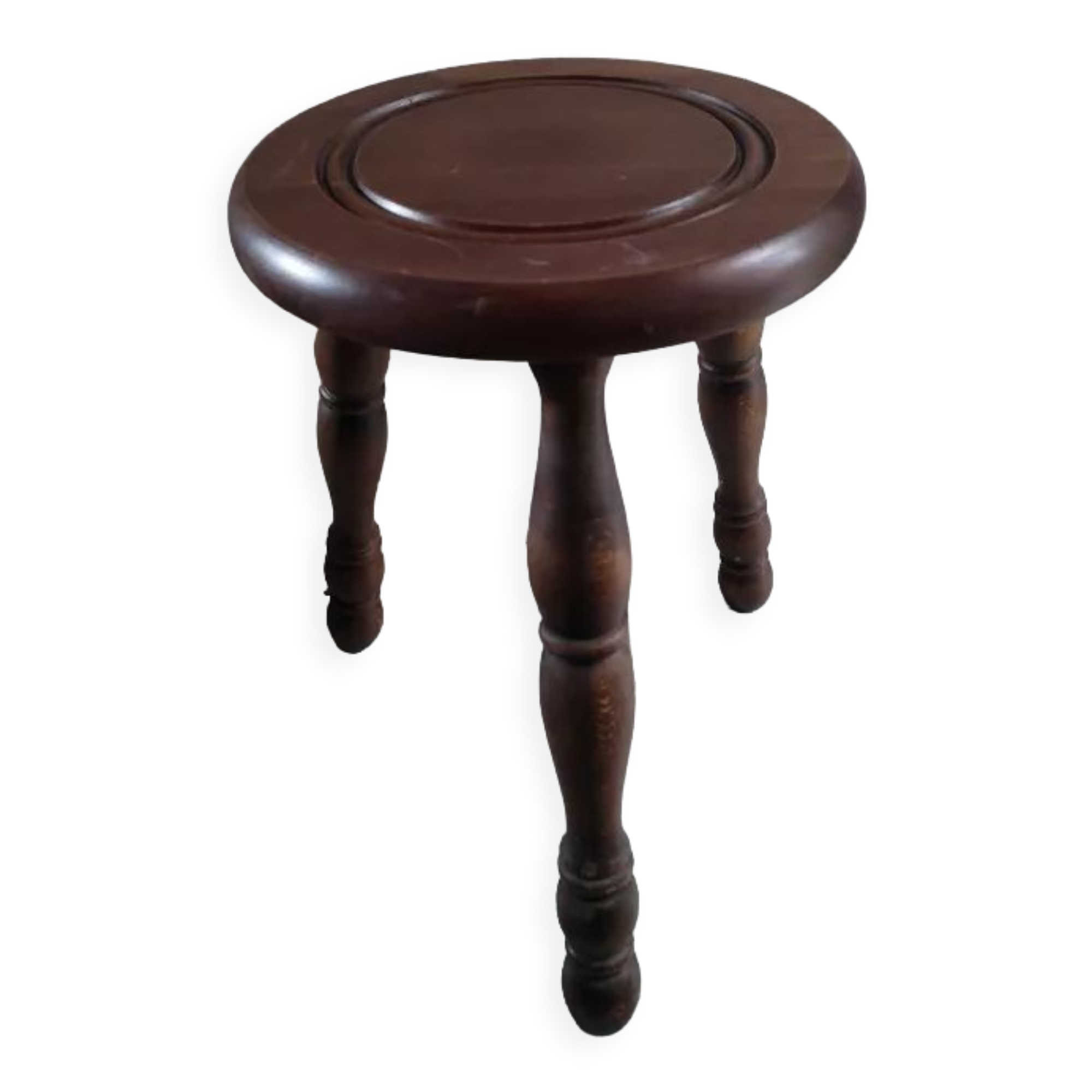 Solid wood stool legs varnished tripod patinated dp 0123251