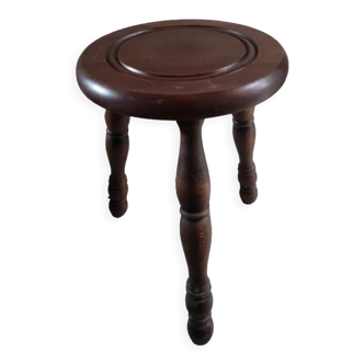 Solid wood stool legs varnished tripod patinated dp 0123251