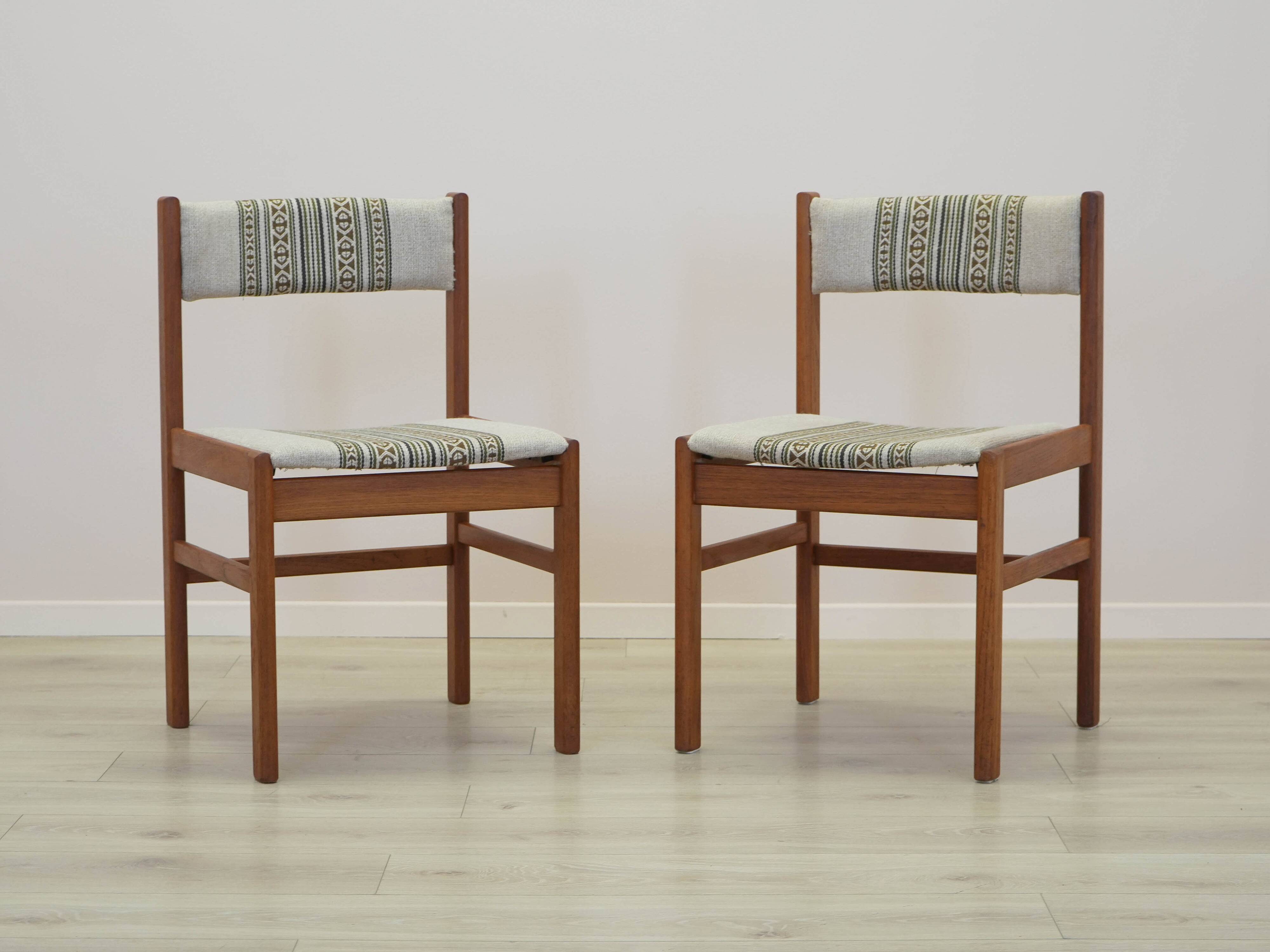 Set of two teak chairs, Danish design, 1970s, made in Denmark