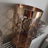 Quatrefoil gold metal vase