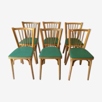 Set de 6 chaises bistrot estampillées baumann vintage