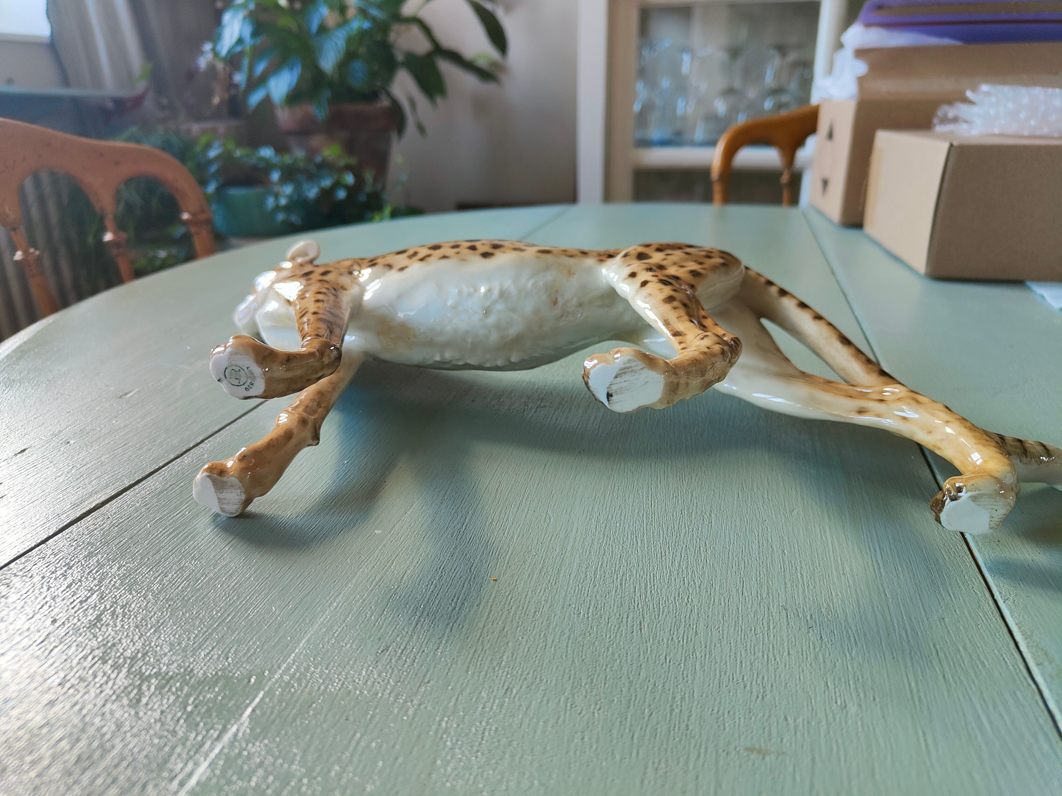 Italian ceramic leopard sculpture