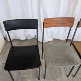 Set of 4 - Mix & Match Vintage Industrial Dining Chairs - 1970s Stol Kamnik