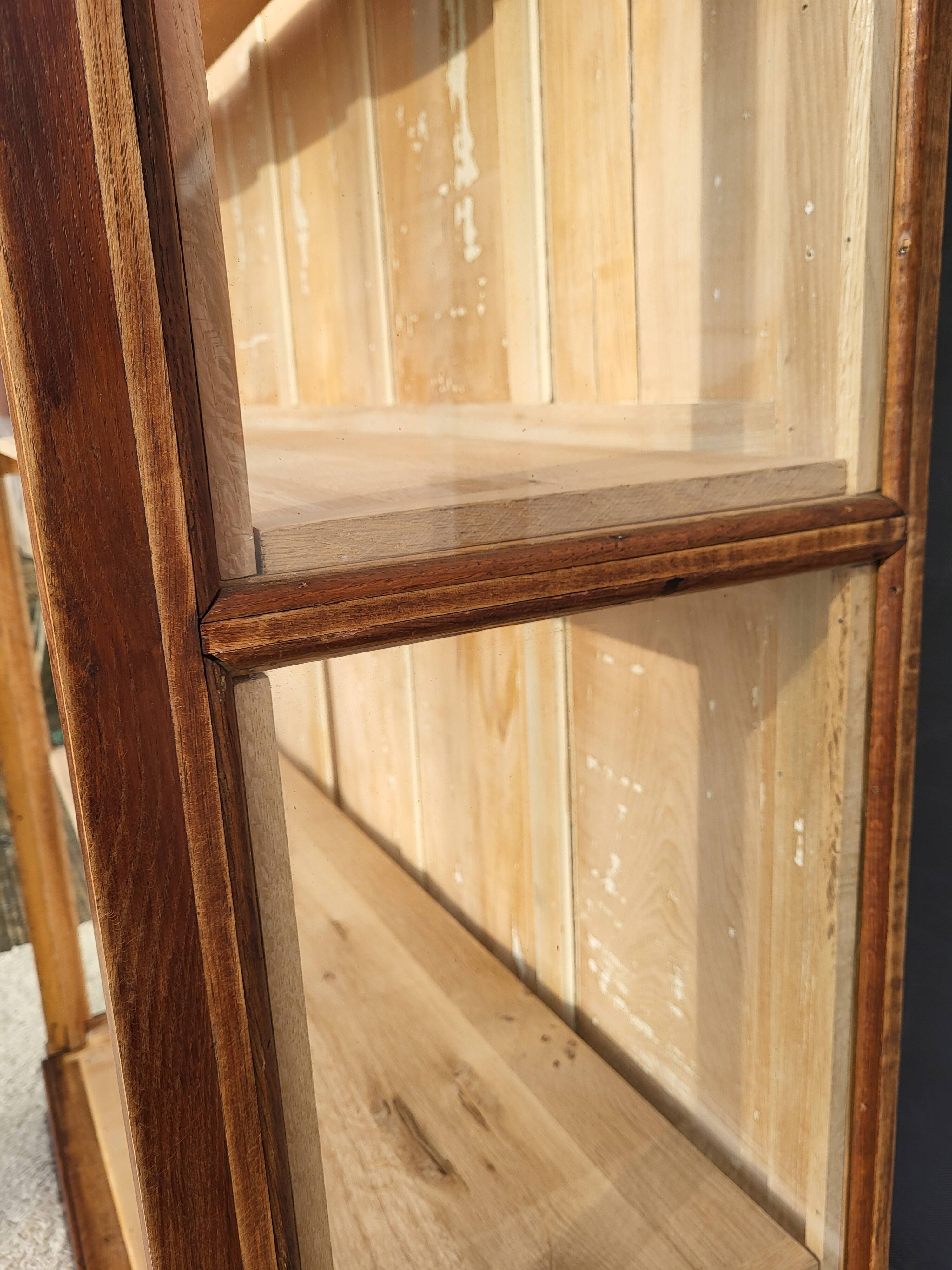 Art Deco oak museum display case