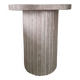 Alpha side table irregular natural travertine ribbed foot