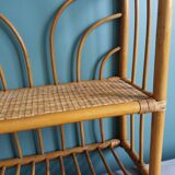 Rattan and wicker wall or floor shelf