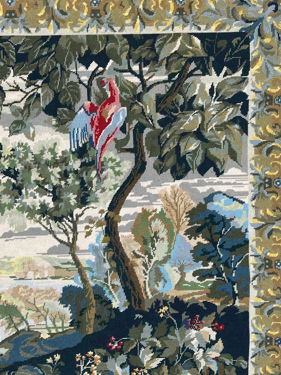 Large decorative tapestry, exotic birds, 20th century