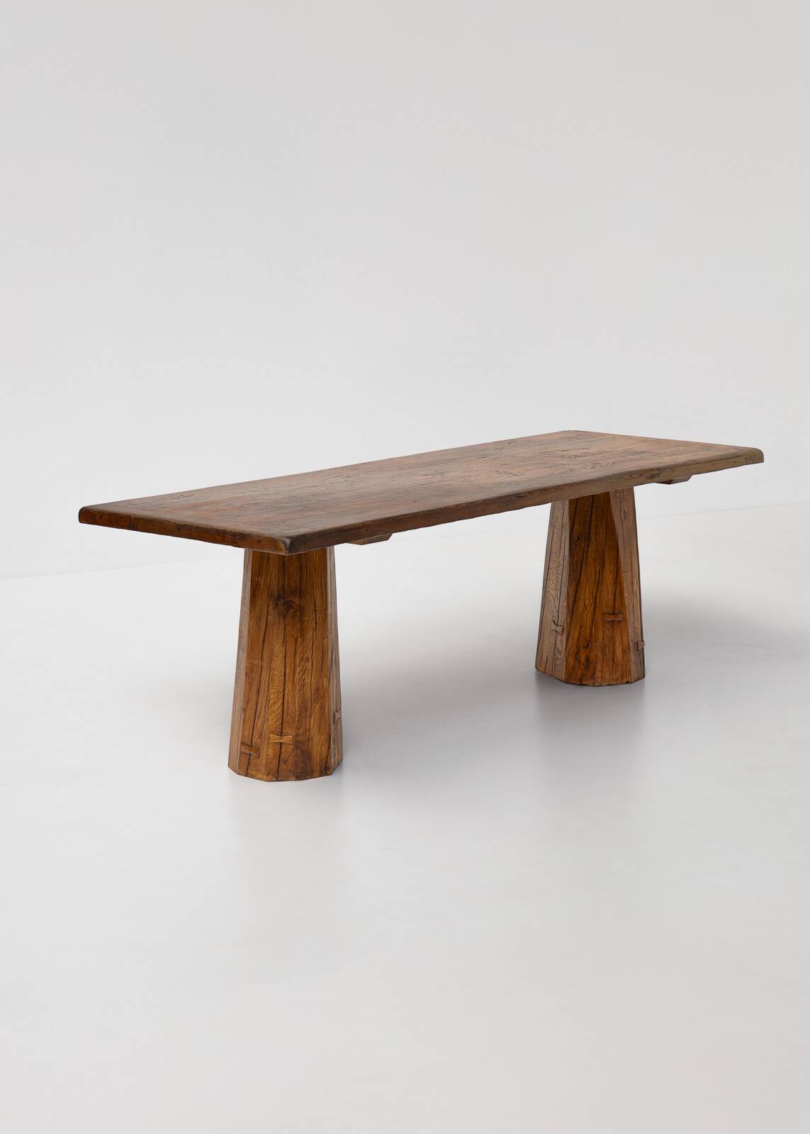 Sculptural Solid Oak Desk