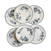 Lot de 6 assiettes plates Moulin des Loups