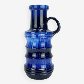 Scheurich mid century ceramic vase floorvase drip glaze different shades of blue model 427-47