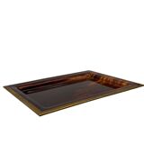 Hollywood regency brass and tortoiseshell lucite tray, Italy 1970s